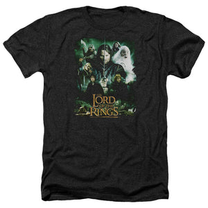 AN OFFCIALLY LICENSED LORD OF THE RINGS HERO GROUP MEN'S HEATHER T-SHIRT CHARCOAL