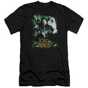 AN OFFCIALLY LICENSED LORD OF THE RINGS HERO GROUP MEN'S PREMIUM SLIM FIT T-SHIRT BLACK