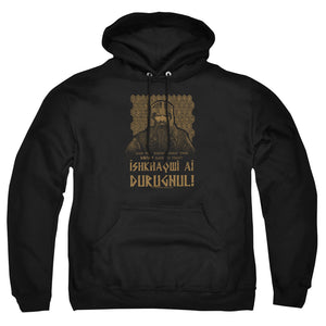 AN OFFCIALLY LICENSED LORD OF THE RINGS ISHKHAQWI DURUGNUL ADULT UNISEX PULLOVER HOODIE BLACK