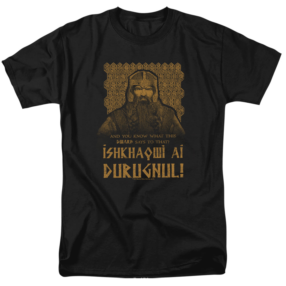 AN OFFCIALLY LICENSED LORD OF THE RINGS ISHKHAQWI DURUGNUL MEN'S REGULAR FIT T-SHIRT BLACK