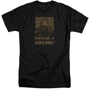 AN OFFCIALLY LICENSED LORD OF THE RINGS ISHKHAQWI DURUGNUL MEN'S TALL FIT T-SHIRT BLACK