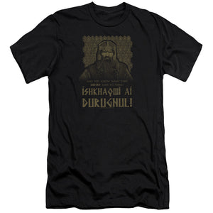 AN OFFCIALLY LICENSED LORD OF THE RINGS ISHKHAQWI DURUGNUL MEN'S PREMIUM SLIM FIT T-SHIRT BLACK