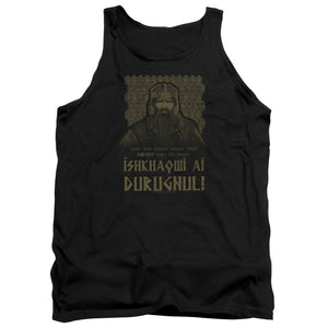 AN OFFCIALLY LICENSED LORD OF THE RINGS ISHKHAQWI DURUGNUL ADULT UNISEX TANK TOP BLACK