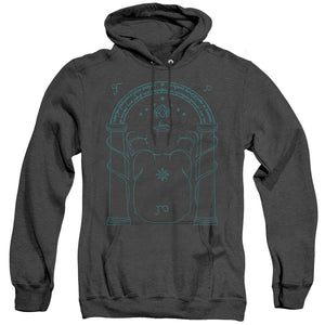 AN OFFCIALLY LICENSED LORD OF THE RINGS DOORS OF DURIN ADULT UNISEX HEATHER PULLOVER HOODIE BLACK