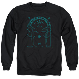 AN OFFCIALLY LICENSED LORD OF THE RINGS DOORS OF DURIN ADULT UNISEX CREWNECK SWEATSHIRT BLACK