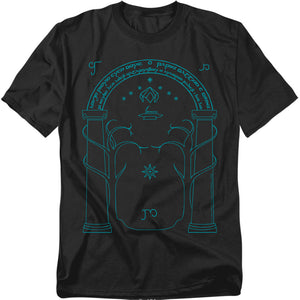 AN OFFCIALLY LICENSED LORD OF THE RINGS DOORS OF DURIN MEN'S REGULAR FIT T-SHIRT BLACK