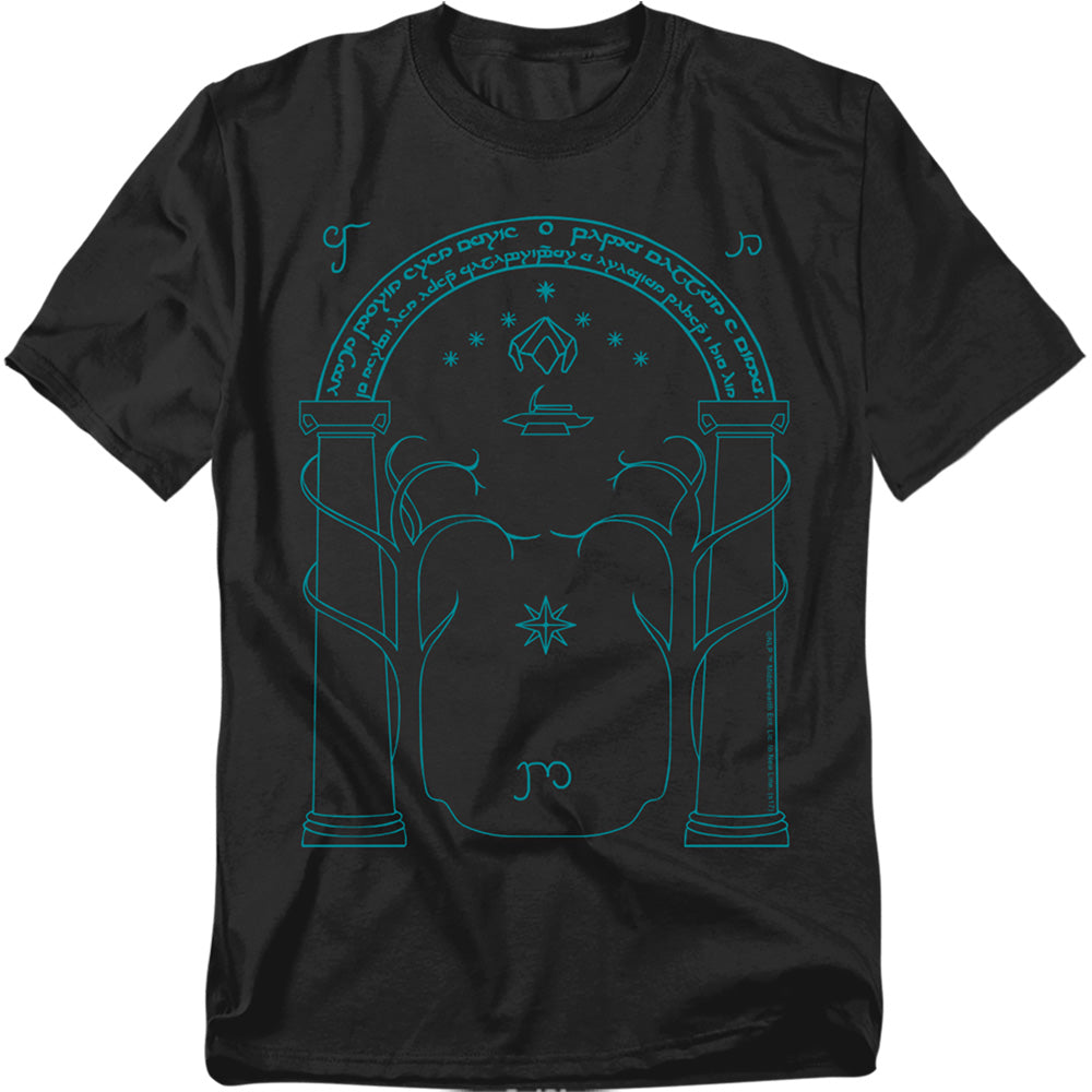 AN OFFCIALLY LICENSED LORD OF THE RINGS DOORS OF DURIN MEN'S REGULAR FIT T-SHIRT BLACK