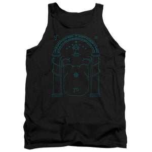 AN OFFCIALLY LICENSED LORD OF THE RINGS DOORS OF DURIN ADULT UNISEX TANK TOP BLACK