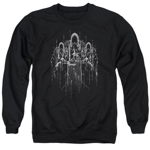 AN OFFCIALLY LICENSED LORD OF THE RINGS THE NINE ADULT UNISEX CREWNECK SWEATSHIRT BLACK