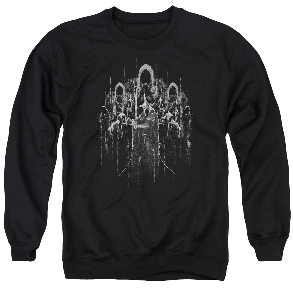 AN OFFCIALLY LICENSED LORD OF THE RINGS THE NINE ADULT UNISEX CREWNECK SWEATSHIRT BLACK