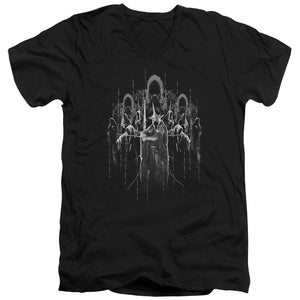 AN OFFCIALLY LICENSED LORD OF THE RINGS THE NINE MEN'S V-NECK T-SHIRT BLACK