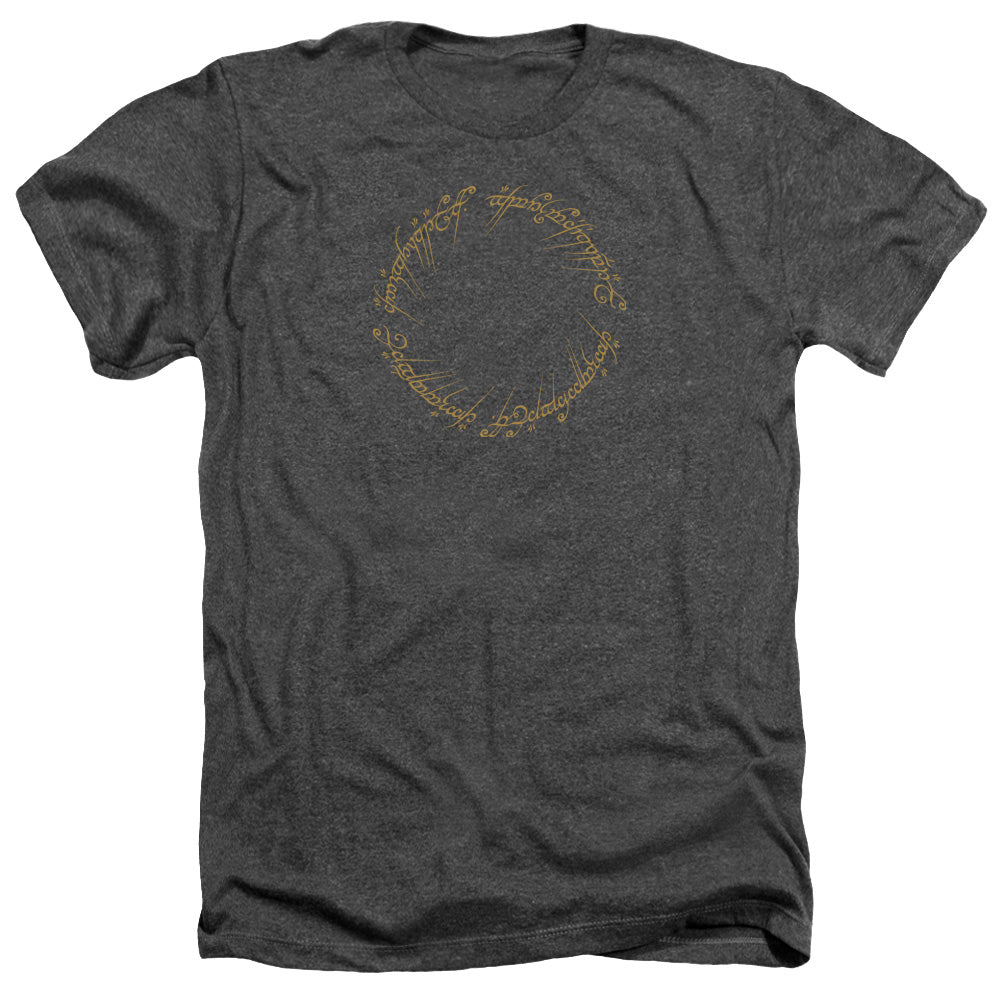 AN OFFCIALLY LICENSED LORD OF THE RINGS ONE RING MEN'S HEATHER T-SHIRT CHARCOAL