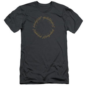 AN OFFCIALLY LICENSED LORD OF THE RINGS ONE RING MEN'S PREMIUM SLIM FIT T-SHIRT CHARCOAL
