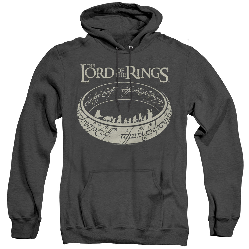 AN OFFCIALLY LICENSED LORD OF THE RINGS THE JOURNEY ADULT UNISEX HEATHER PULLOVER HOODIE BLACK