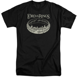 AN OFFCIALLY LICENSED LORD OF THE RINGS THE JOURNEY MEN'S TALL FIT T-SHIRT BLACK
