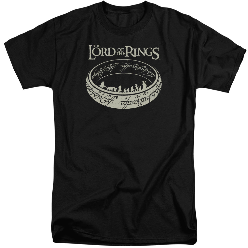AN OFFCIALLY LICENSED LORD OF THE RINGS THE JOURNEY MEN'S TALL FIT T-SHIRT BLACK