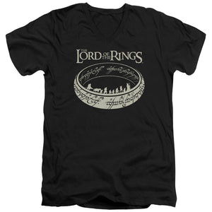 AN OFFCIALLY LICENSED LORD OF THE RINGS THE JOURNEY MEN'S V-NECK T-SHIRT BLACK