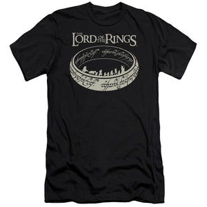AN OFFCIALLY LICENSED LORD OF THE RINGS THE JOURNEY MEN'S PREMIUM SLIM FIT T-SHIRT BLACK