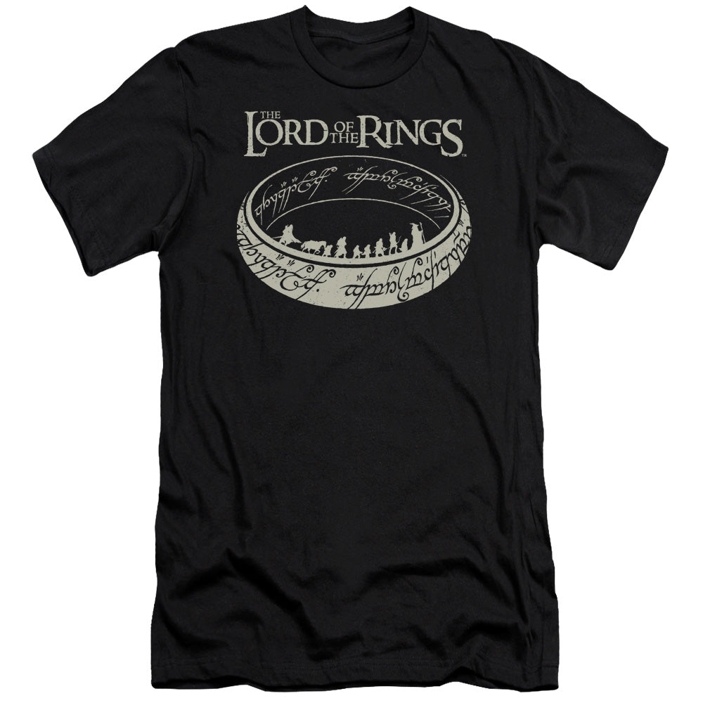 AN OFFCIALLY LICENSED LORD OF THE RINGS THE JOURNEY MEN'S PREMIUM SLIM FIT T-SHIRT BLACK