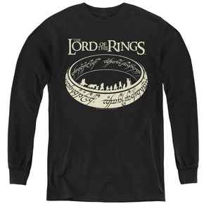AN OFFCIALLY LICENSED LORD OF THE RINGS THE JOURNEY YOUTH LONG SLEEVE T-SHIRT BLACK