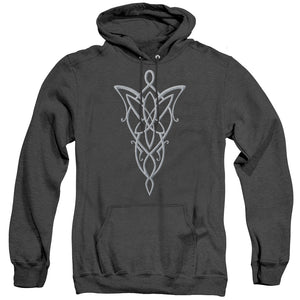 AN OFFCIALLY LICENSED LORD OF THE RINGS ARWEN NECKLACE ADULT UNISEX HEATHER PULLOVER HOODIE BLACK