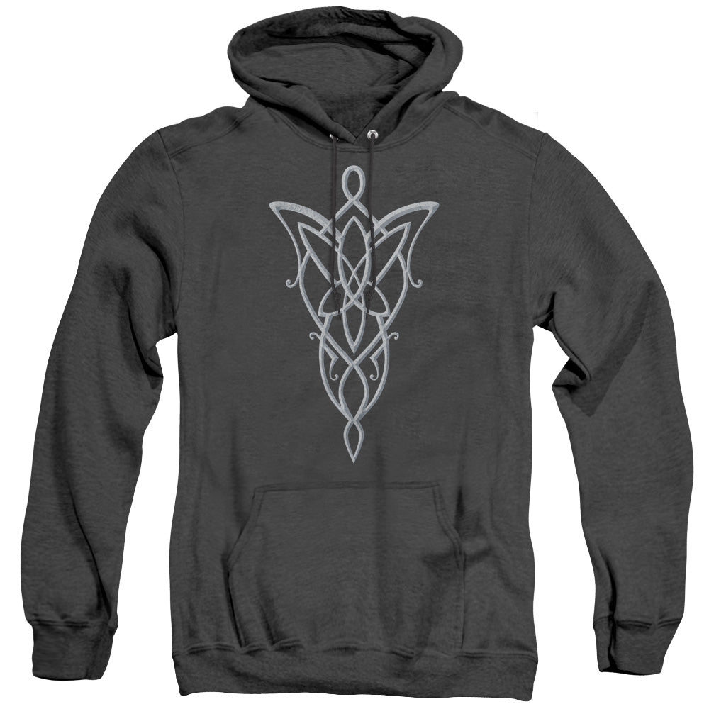 AN OFFCIALLY LICENSED LORD OF THE RINGS ARWEN NECKLACE ADULT UNISEX HEATHER PULLOVER HOODIE BLACK