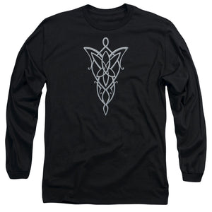 AN OFFCIALLY LICENSED LORD OF THE RINGS ARWEN NECKLACE MEN'S LONG SLEEVE T-SHIRT BLACK