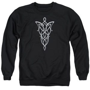 AN OFFCIALLY LICENSED LORD OF THE RINGS ARWEN NECKLACE ADULT UNISEX CREWNECK SWEATSHIRT BLACK