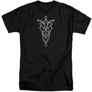 AN OFFCIALLY LICENSED LORD OF THE RINGS ARWEN NECKLACE MEN'S TALL FIT T-SHIRT BLACK