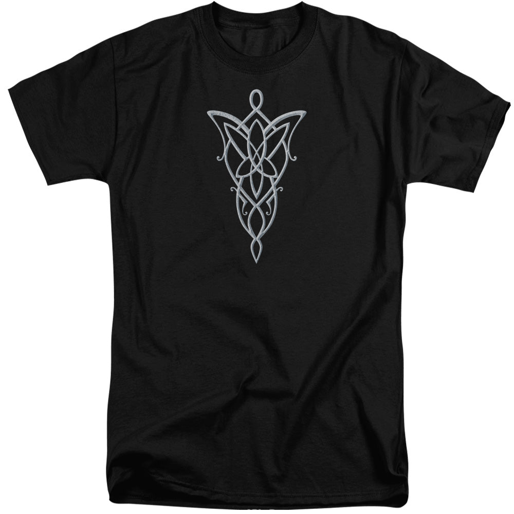 AN OFFCIALLY LICENSED LORD OF THE RINGS ARWEN NECKLACE MEN'S TALL FIT T-SHIRT BLACK