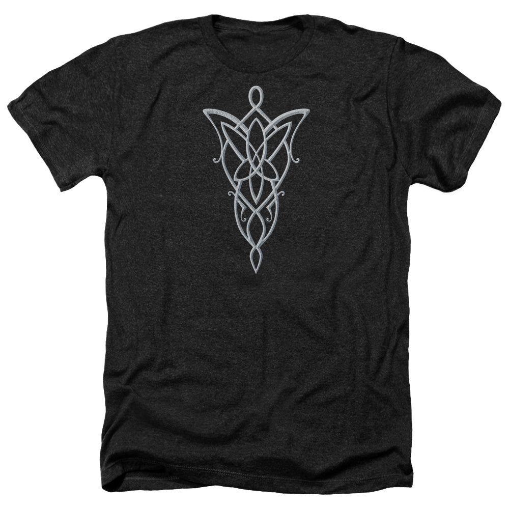 AN OFFCIALLY LICENSED LORD OF THE RINGS ARWEN NECKLACE MEN'S HEATHER T-SHIRT CHARCOAL