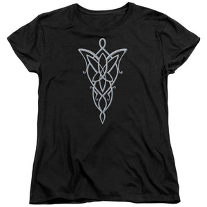 AN OFFCIALLY LICENSED LORD OF THE RINGS ARWEN NECKLACE WOMEN'S REGULAR FIT T-SHIRT BLACK