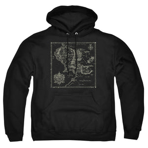 AN OFFCIALLY LICENSED LORD OF THE RINGS MAP OF ME ADULT UNISEX PULLOVER HOODIE BLACK