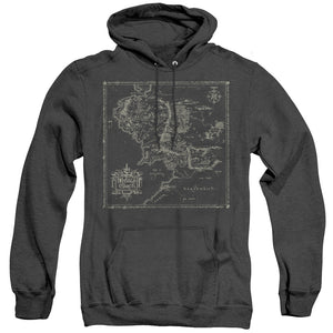 AN OFFCIALLY LICENSED LORD OF THE RINGS MAP OF ME ADULT UNISEX HEATHER PULLOVER HOODIE BLACK