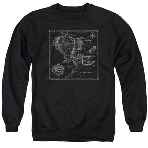 AN OFFCIALLY LICENSED LORD OF THE RINGS MAP OF ME ADULT UNISEX CREWNECK SWEATSHIRT BLACK
