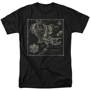 AN OFFCIALLY LICENSED LORD OF THE RINGS MAP OF ME MEN'S REGULAR FIT T-SHIRT BLACK