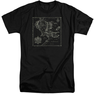 AN OFFCIALLY LICENSED LORD OF THE RINGS MAP OF ME MEN'S TALL FIT T-SHIRT BLACK