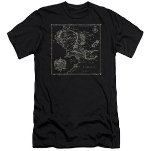 AN OFFCIALLY LICENSED LORD OF THE RINGS MAP OF ME MEN'S PREMIUM SLIM FIT T-SHIRT BLACK