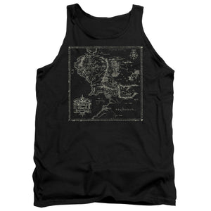 AN OFFCIALLY LICENSED LORD OF THE RINGS MAP OF ME ADULT UNISEX TANK TOP BLACK
