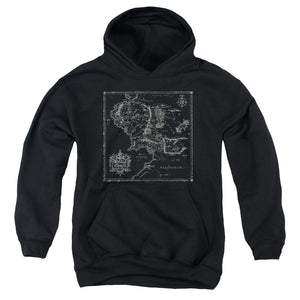 AN OFFCIALLY LICENSED LORD OF THE RINGS MAP OF ME YOUTH HOODIE BLACK