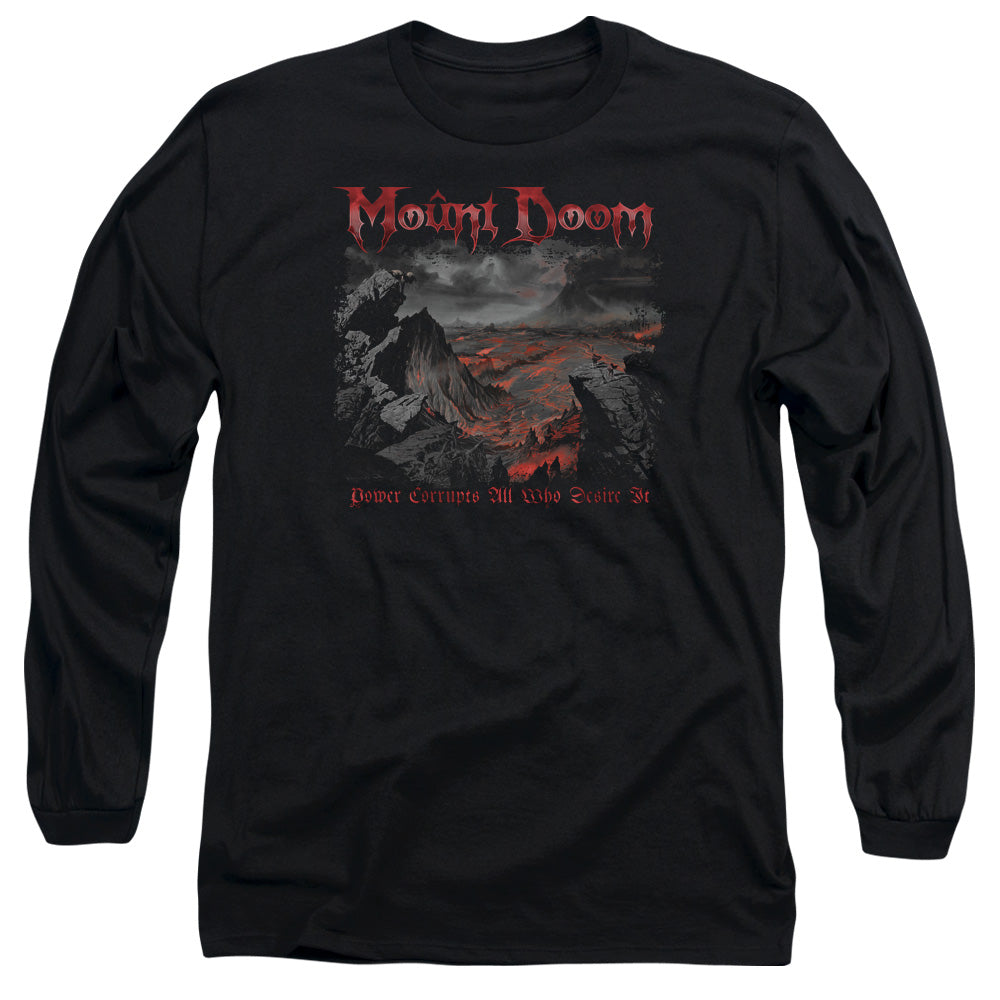 AN OFFCIALLY LICENSED LORD OF THE RINGS POWER CORRUPTS MEN'S LONG SLEEVE T-SHIRT BLACK