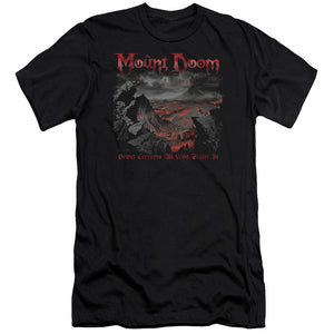 AN OFFCIALLY LICENSED LORD OF THE RINGS POWER CORRUPTS MEN'S PREMIUM SLIM FIT T-SHIRT BLACK