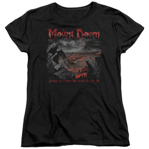 AN OFFCIALLY LICENSED LORD OF THE RINGS POWER CORRUPTS WOMEN'S REGULAR FIT T-SHIRT BLACK
