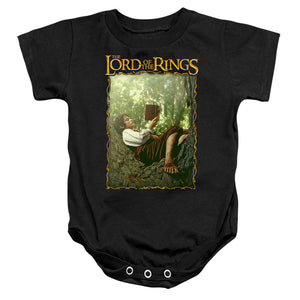 AN OFFCIALLY LICENSED LORD OF THE RINGS READER FRODO BABY BODYSUIT BLACK