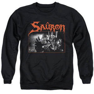 AN OFFCIALLY LICENSED LORD OF THE RINGS SAURON ADULT UNISEX CREWNECK SWEATSHIRT BLACK