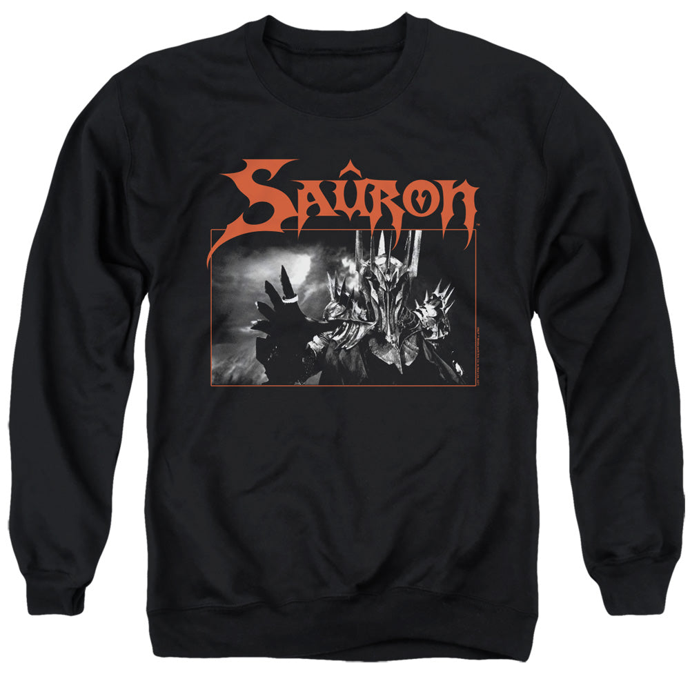 AN OFFCIALLY LICENSED LORD OF THE RINGS SAURON ADULT UNISEX CREWNECK SWEATSHIRT BLACK