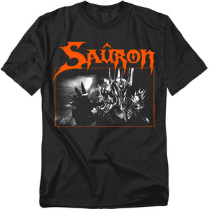 AN OFFCIALLY LICENSED LORD OF THE RINGS SAURON MEN'S REGULAR FIT T-SHIRT BLACK