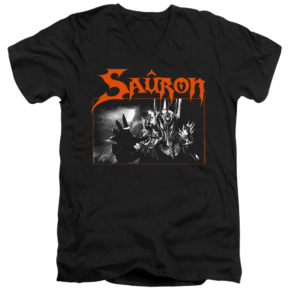 AN OFFCIALLY LICENSED LORD OF THE RINGS SAURON MEN'S V-NECK T-SHIRT BLACK