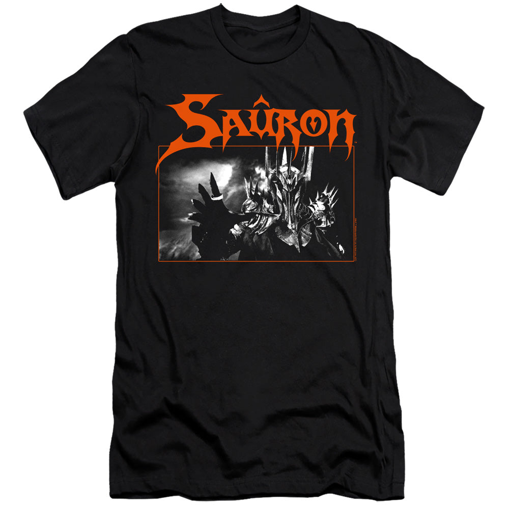 AN OFFCIALLY LICENSED LORD OF THE RINGS SAURON MEN'S PREMIUM SLIM FIT T-SHIRT BLACK