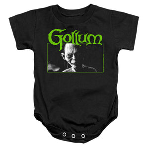 AN OFFCIALLY LICENSED LORD OF THE RINGS GOLLUM BABY BODYSUIT BLACK